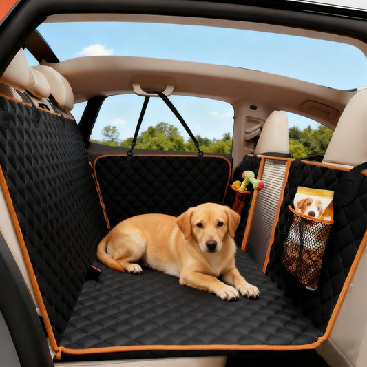 Back Seat Extender for Dogs, Large Space, Waterproof Dog Seat Cover for Back Seat with Hard Bottom Holds 420Lbs,Scratchproof Dog Hammock for Car, Suvs
