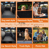 Back Seat Extender for Dogs, Large Space, Waterproof Dog Seat Cover for Back Seat with Hard Bottom Holds 420Lbs,Scratchproof Dog Hammock for Car, Suvs