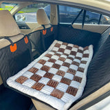 Hard Bottom 6-In-1 Dog Back Seat Cover , Waterproof Mesh Window, Non-Slip for Cars, Trucks and Suvs +FREE Car Backseat Dog Bed + FREE Dog Safety Belt