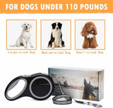 26ft Retractable Dog Leash – Heavy Duty for Dogs up to 110 lbs